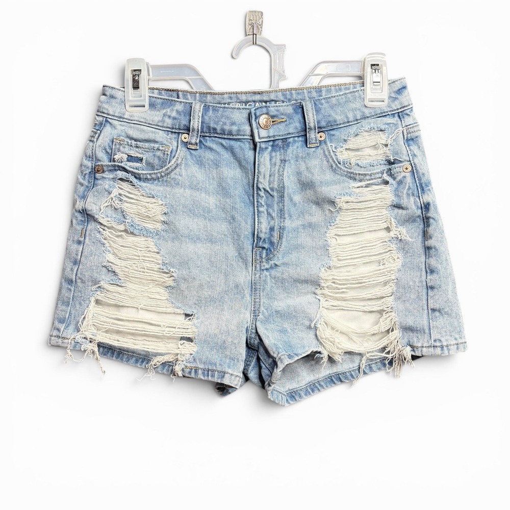 American Eagle Comfort Stretch Waistband Mom Short Jean Denim Distressed US 2